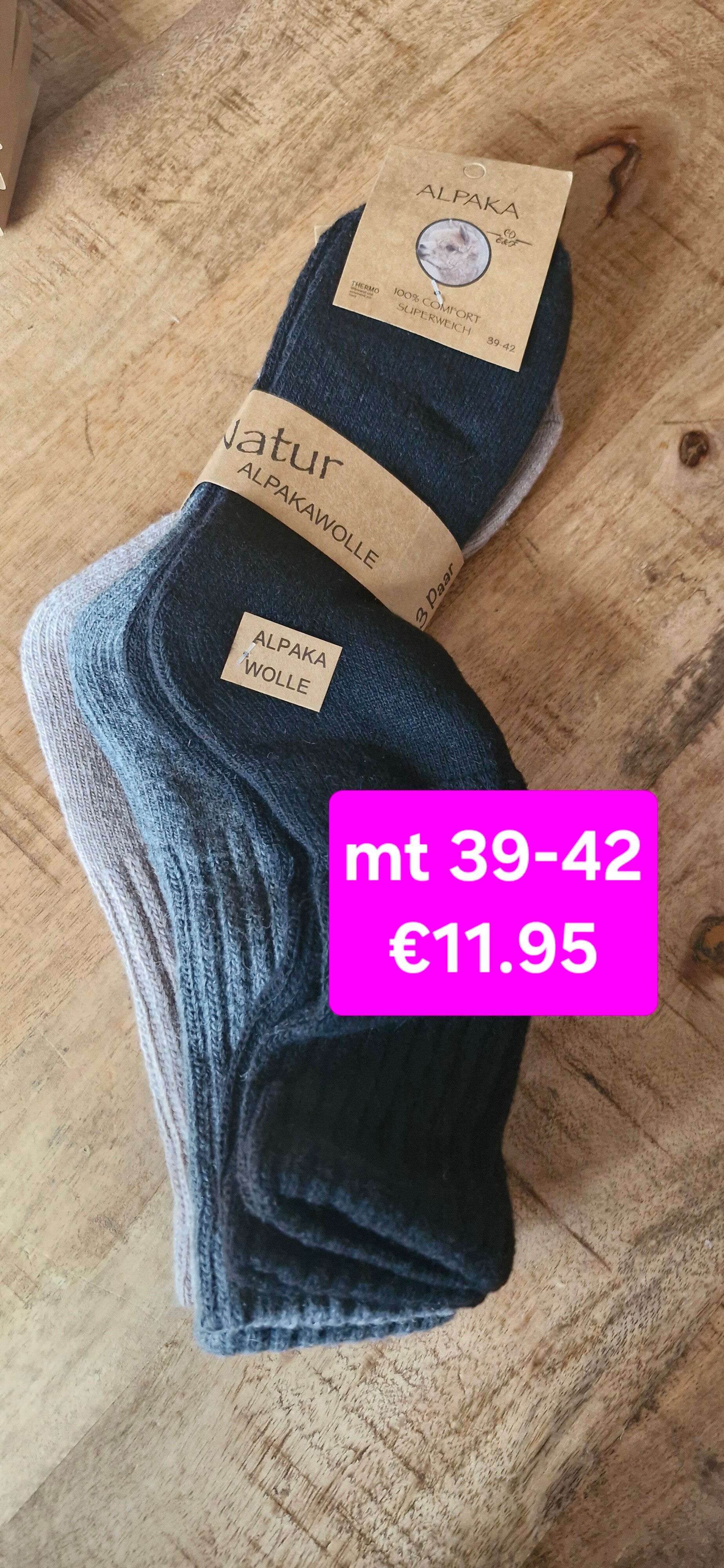 Warme sokken met alpacawol 39-42