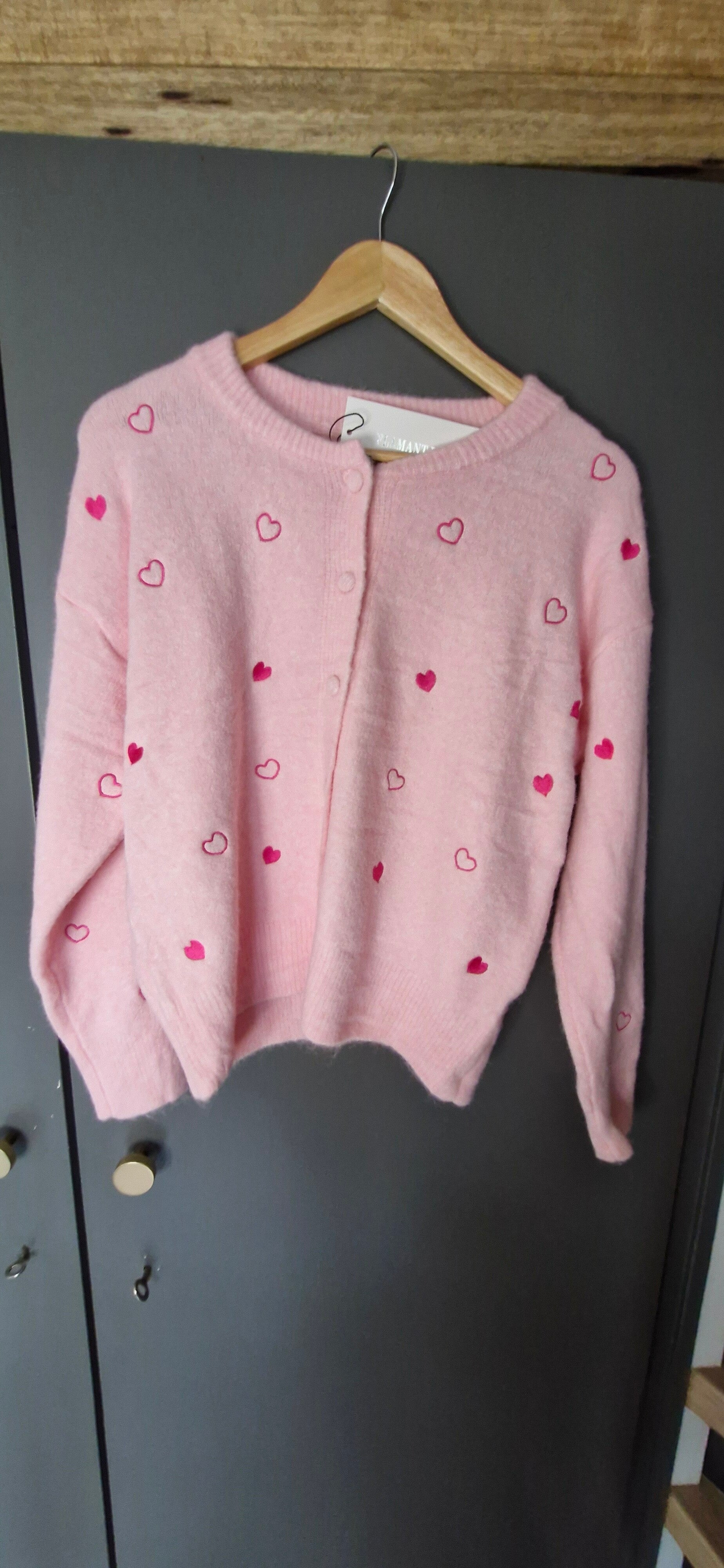 Vest hartjes babyroze