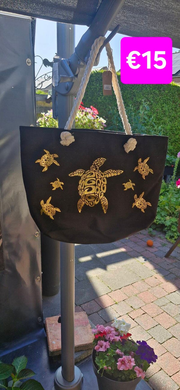 Shopper zwart schildpad