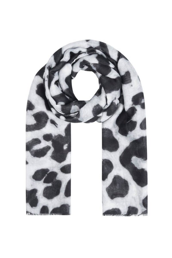 Sjaal panterprint grijs