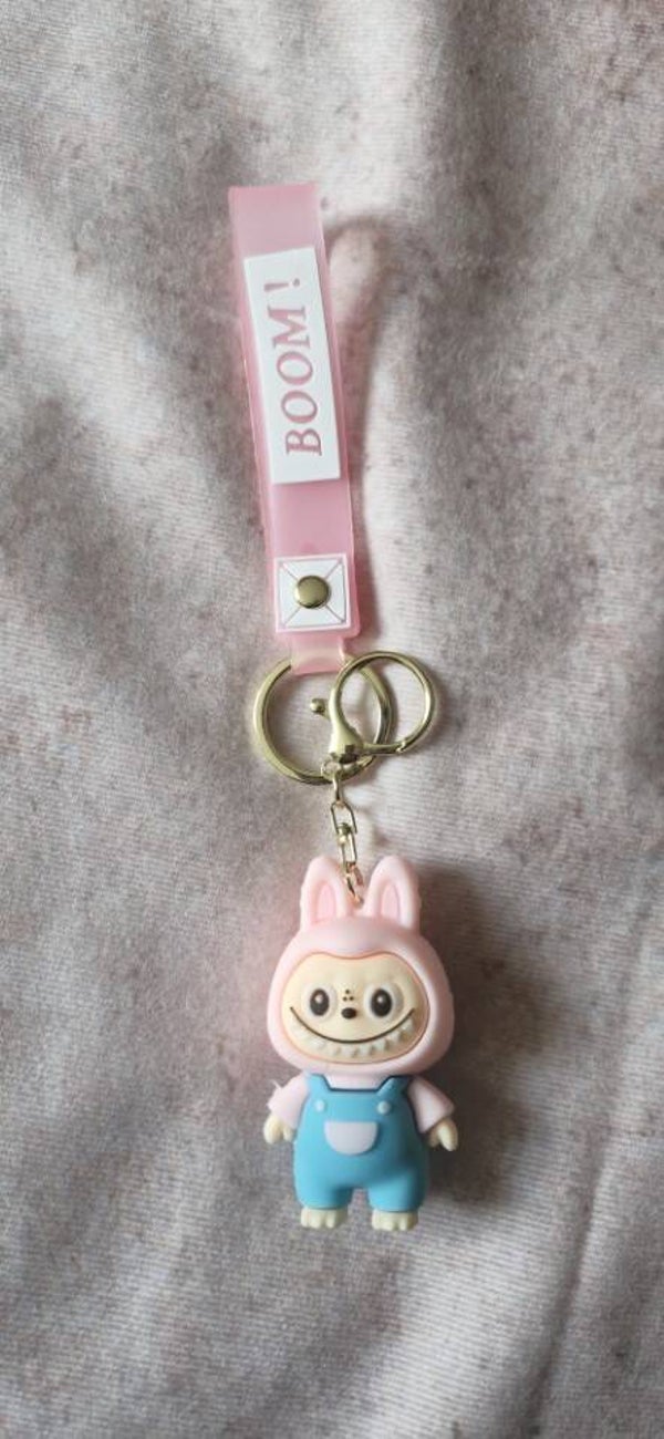 Sleutelhanger Lafufu roze/blauw