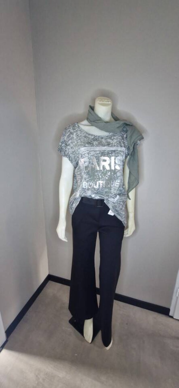 Tshirt paris met sjaaltje army