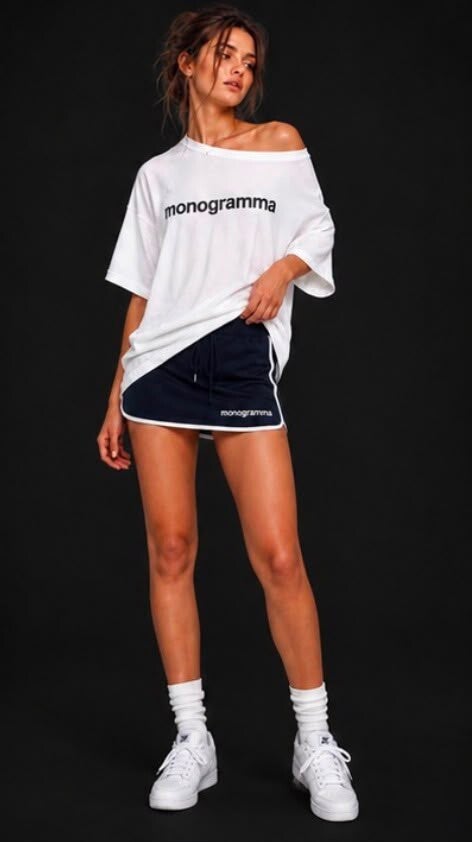 MONOGRAMMA SET -- WHITEOUT (T-shirt Oversize + Short)
