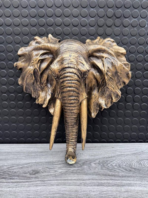 olifant voor aan de muur (goud/zwart)