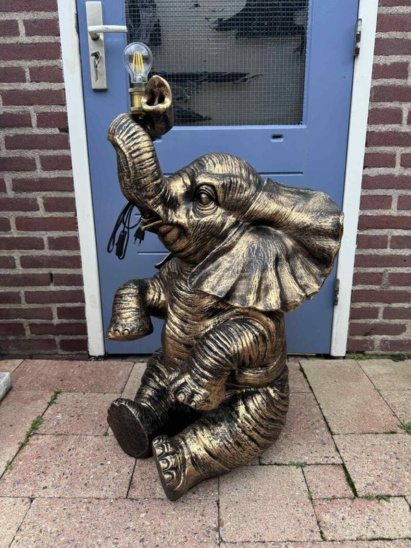 lamp olifant (goud/zwart)