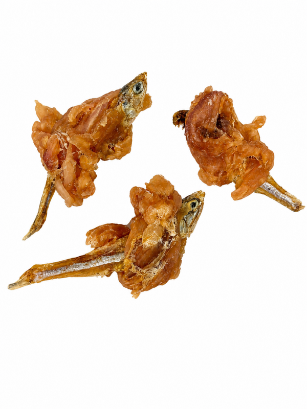Acciughe con pelle di pollo