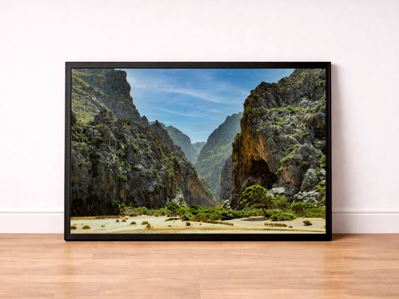 Torrent de Pareis  auf Mallorca mit Blick auf das Gebirge