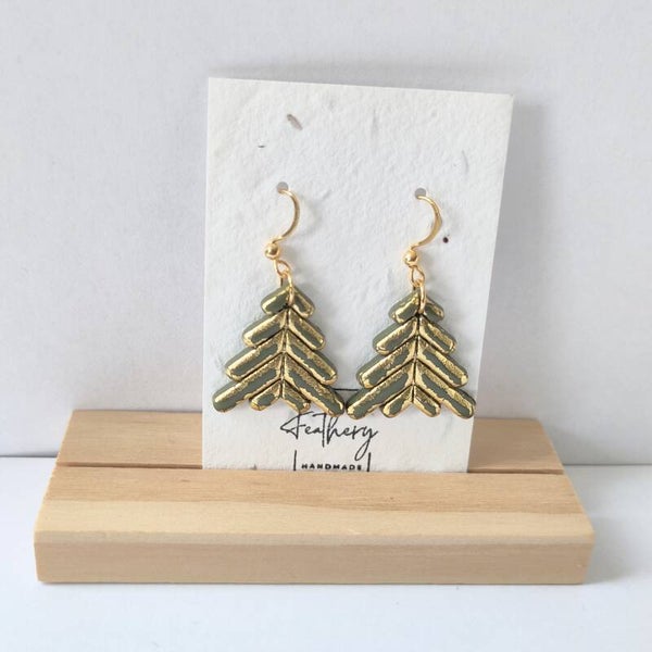 Kerstboom - forest green goudfolie