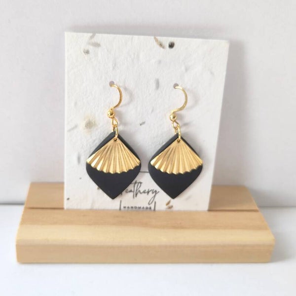 Classic messing waaier - zwart