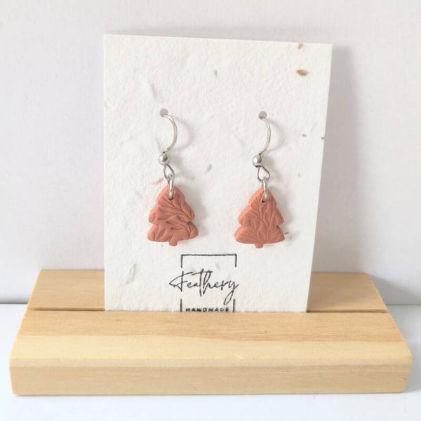 Kleine kerstboom hanger - dust pink leaves