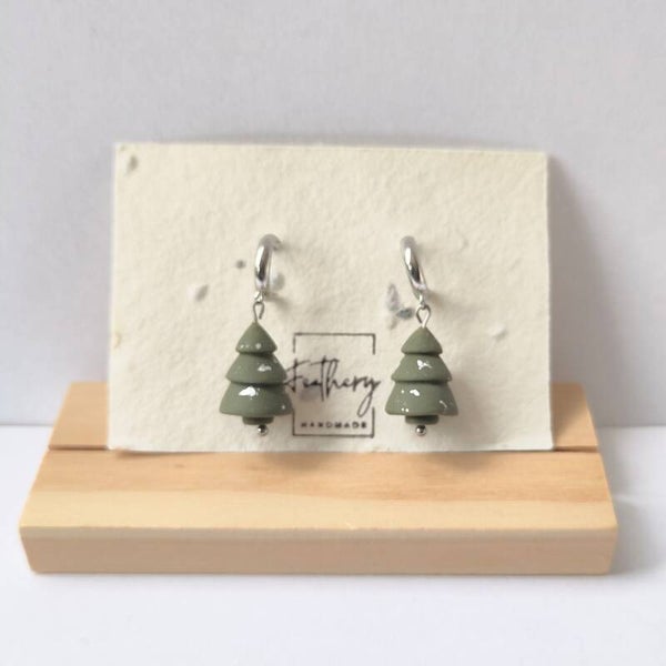 3D kerstboom huggies - forest green zilverfolie