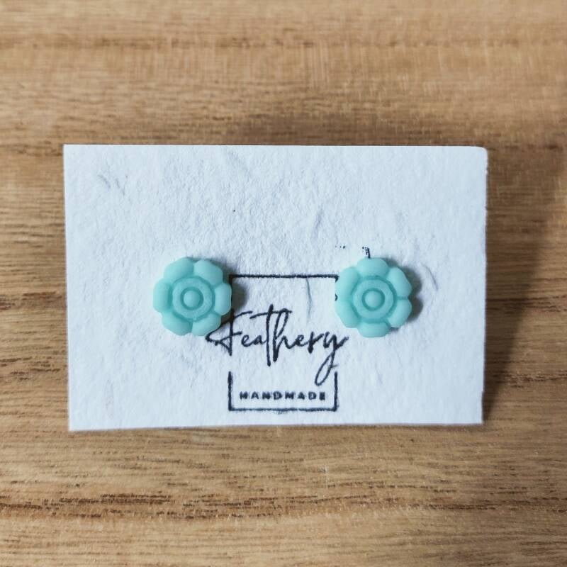 Mini bloem studs - mintgroen