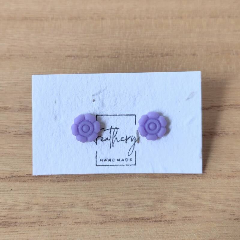 Mini bloem studs - lila