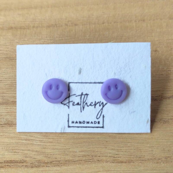 Smiley studs - lila