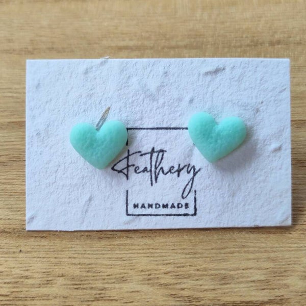 Hartjes studs pastel - mintgroen