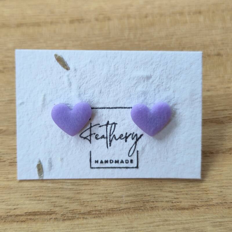 Hartjes studs pastel - lila