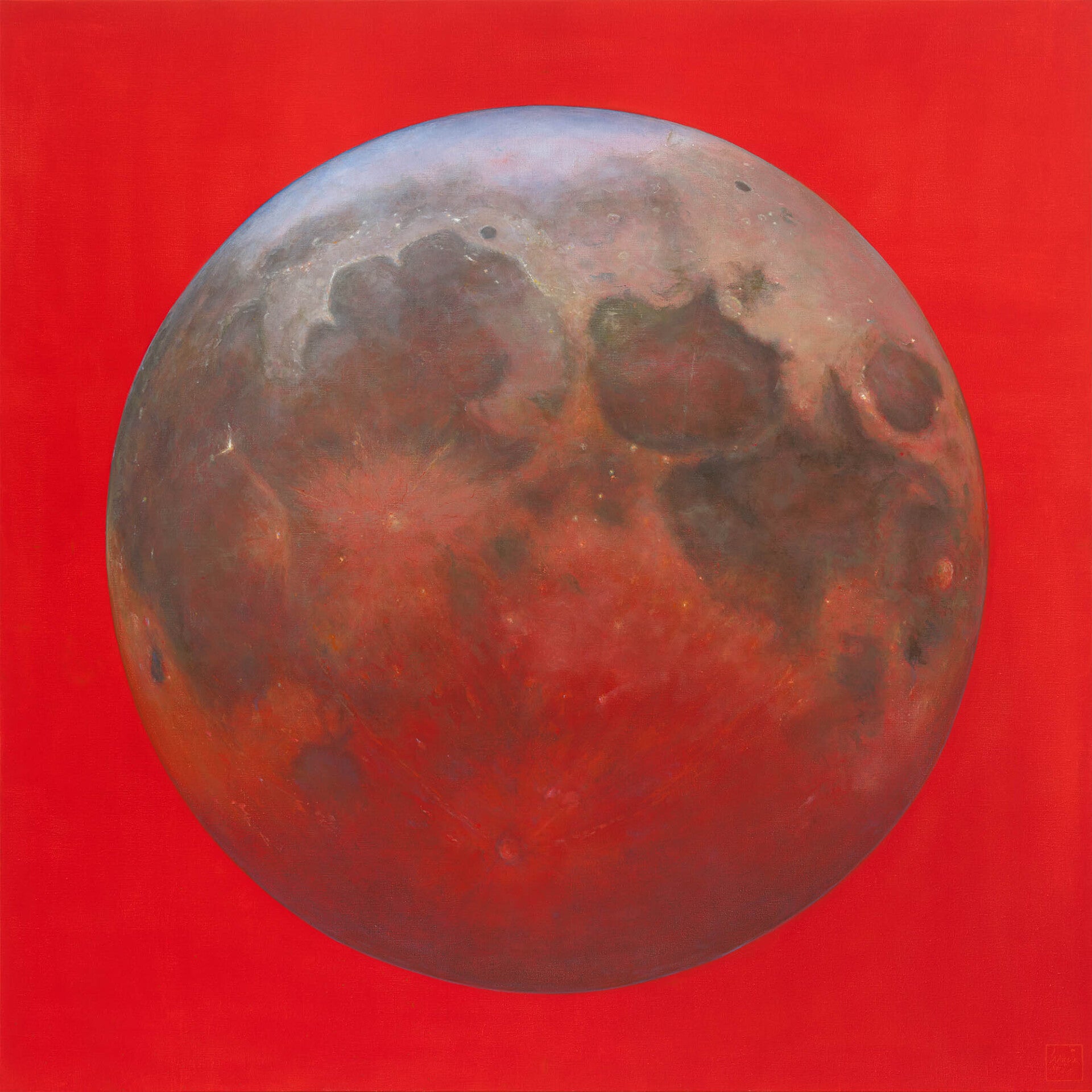 Volle maan III by Nique Stap, olieverf op linnen 100 x 100 cm