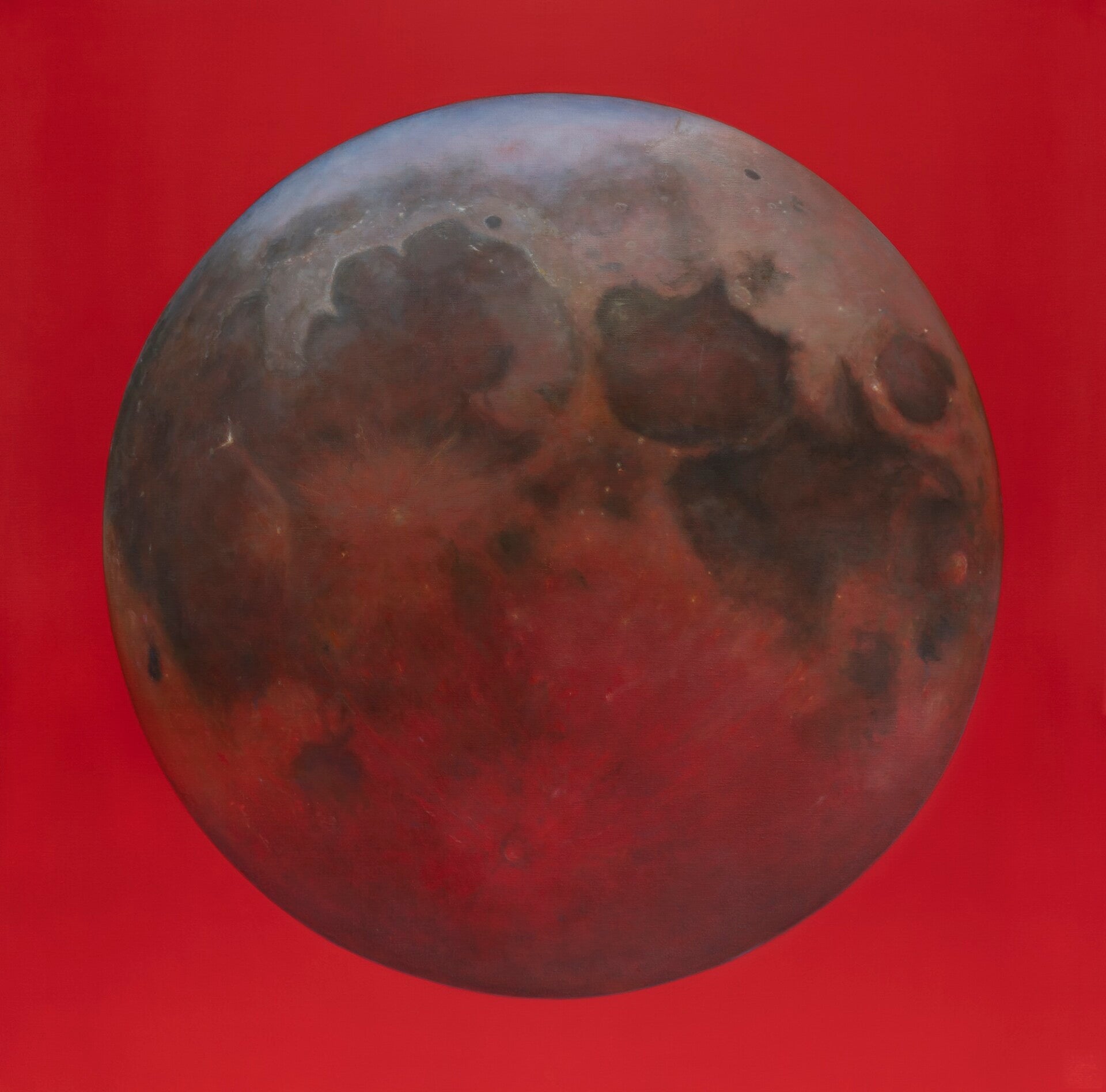 Volle maan III by Nique Stap, olieverf op linnen 100 x 100 cm