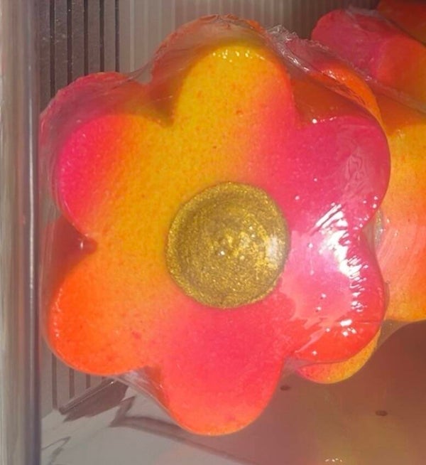 Pink Orange Yellow Flower Bath Bomb