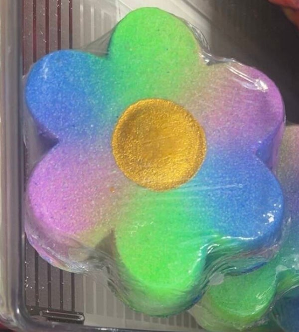 Blue Green Purple Flower Bath Bomb