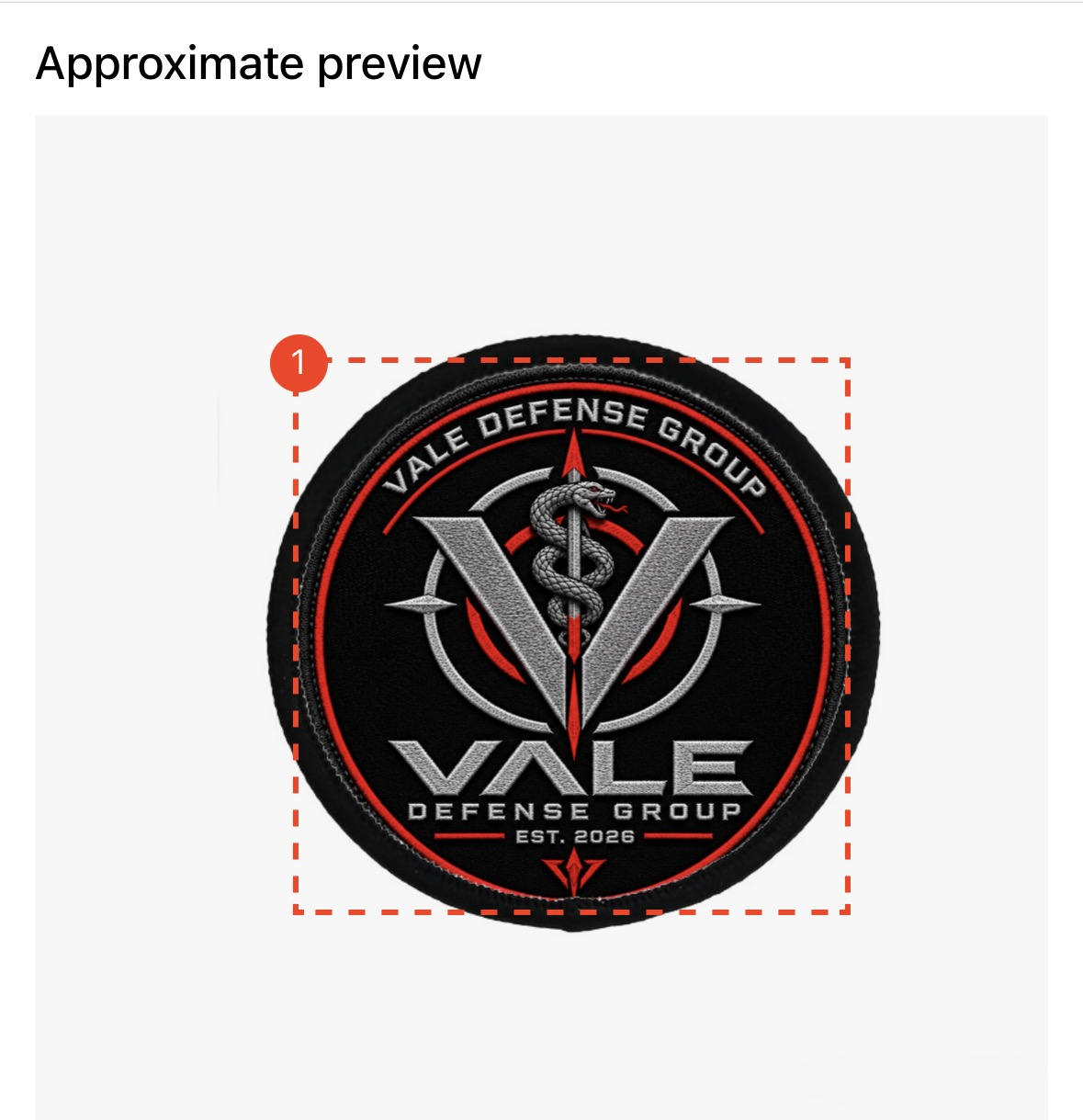 Vale Defence Group Custom Patch