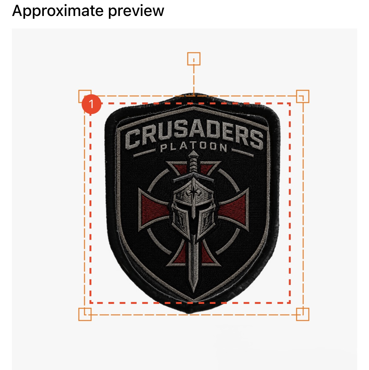 Vale Defence Group Custom Patch Crusaders Platoon