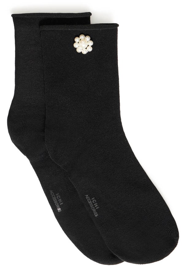 Berle Socks Black Flower