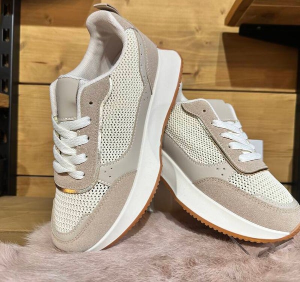 Sneakers wit-beige