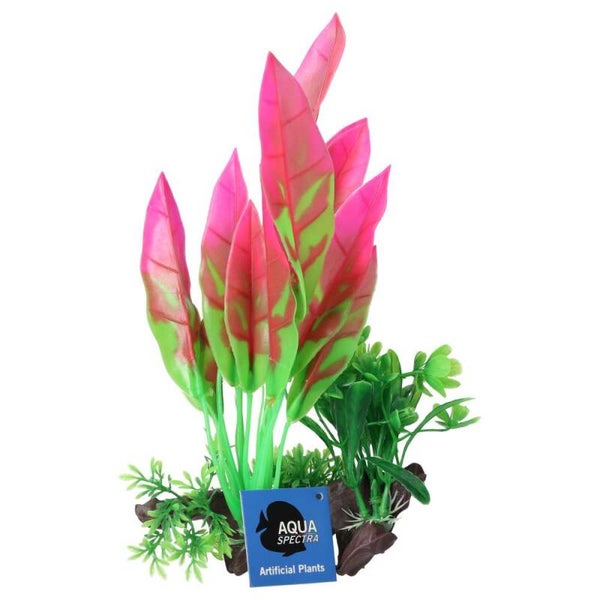 AQ Sword Leaf on Log Neon Pink 26cm 1DA334