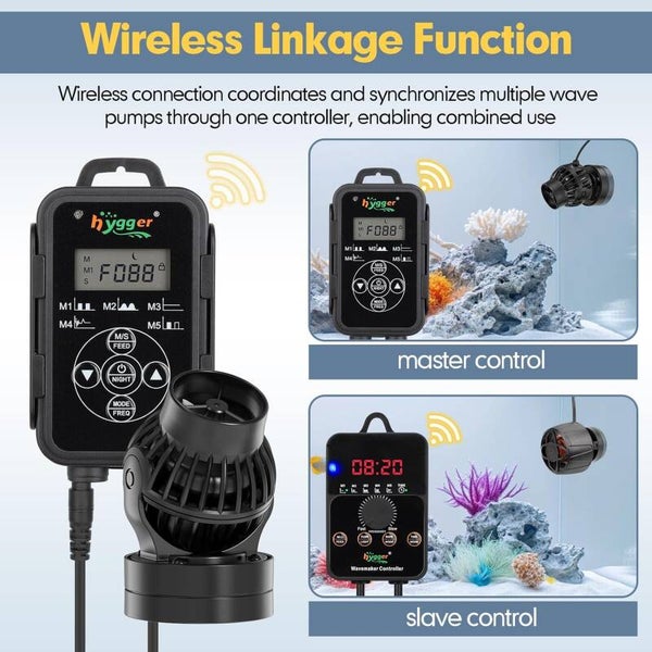 hygger 8300L/H Wave Maker for Aquarium,12W Magnetic Powerhead Aquarium Circulation Pump with External Controller for 112-568L Freshwater and Marine Reef Aquariums