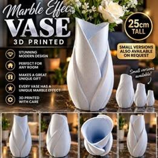 🌸 Marble Effect 3D Printed Vase 🌸
