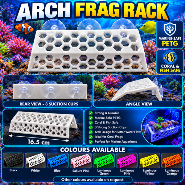 3D Printed Arch Coral Frag Rack Marine Aquarium PETG 3 Suction Cups 16.5cm