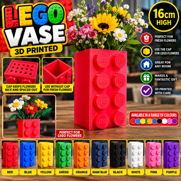 🧱🌸 3D Printed LEGO-Style Vase – A Must-Have for LEGO Lovers! 🌸🧱