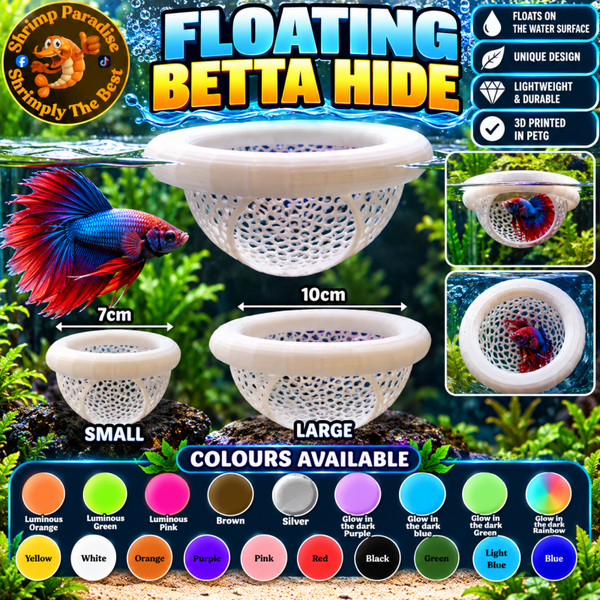 🐠 3D Printed Floating Betta Fish Hide – Aquarium Decoration – PETG