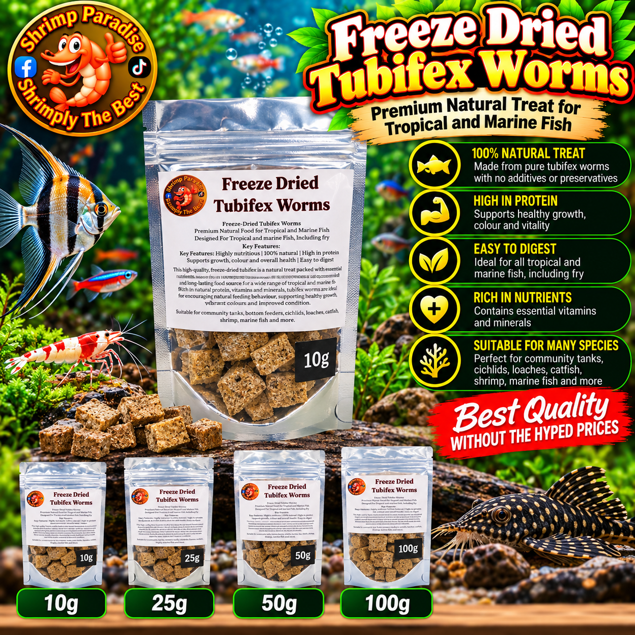 Shrimp Paradise Freeze Dried Tubifex Worms