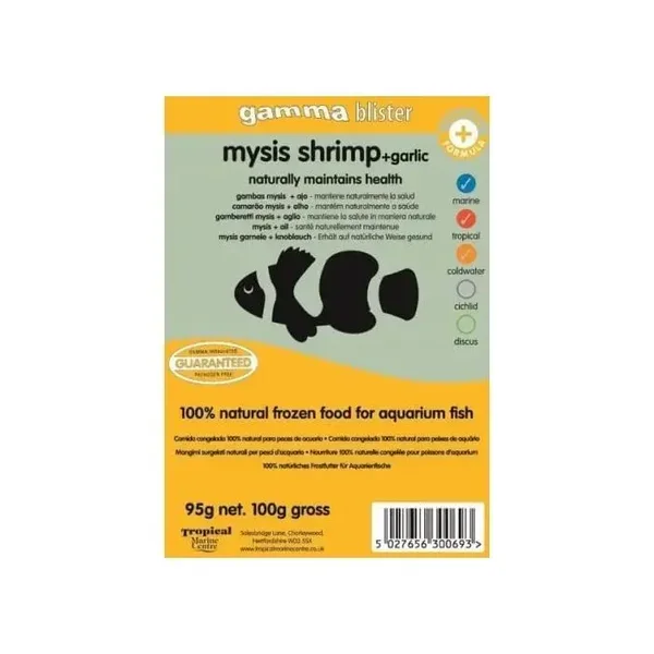 Gamma Blister Mysis Shrimp + Garlic 100g