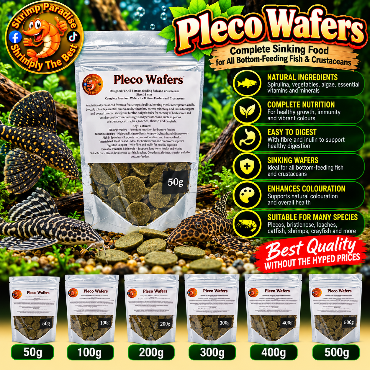 Shrimp Paradise Pleco Wafers
