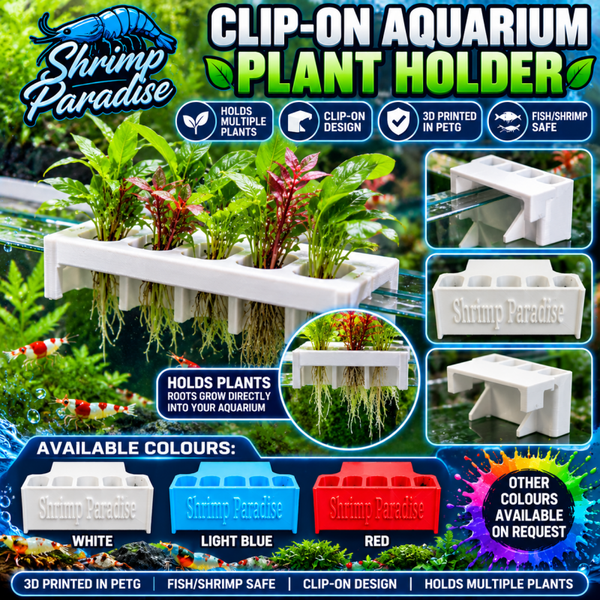 Clip On Aquarium Plant Holder Fish Tank Plant Pot 3D Printed PETG Shrimp Safe