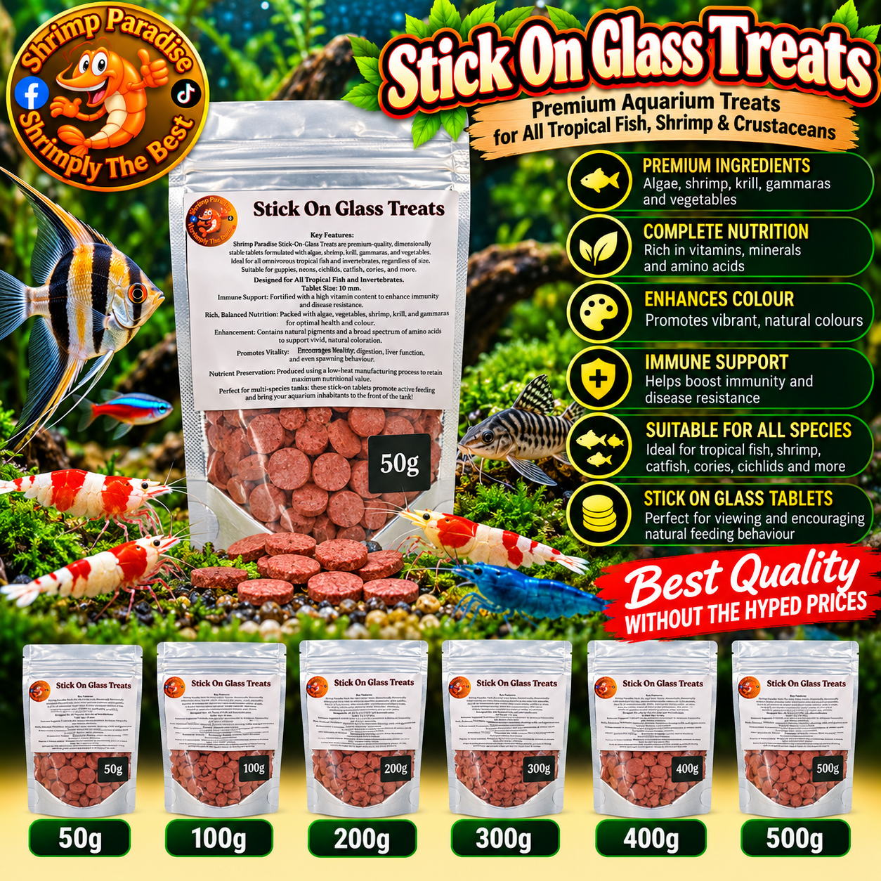 Shrimp Paradise Stick On Glass Treats