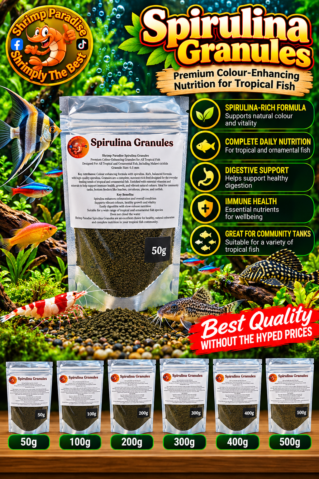 Shrimp Paradise Spirulina Granules