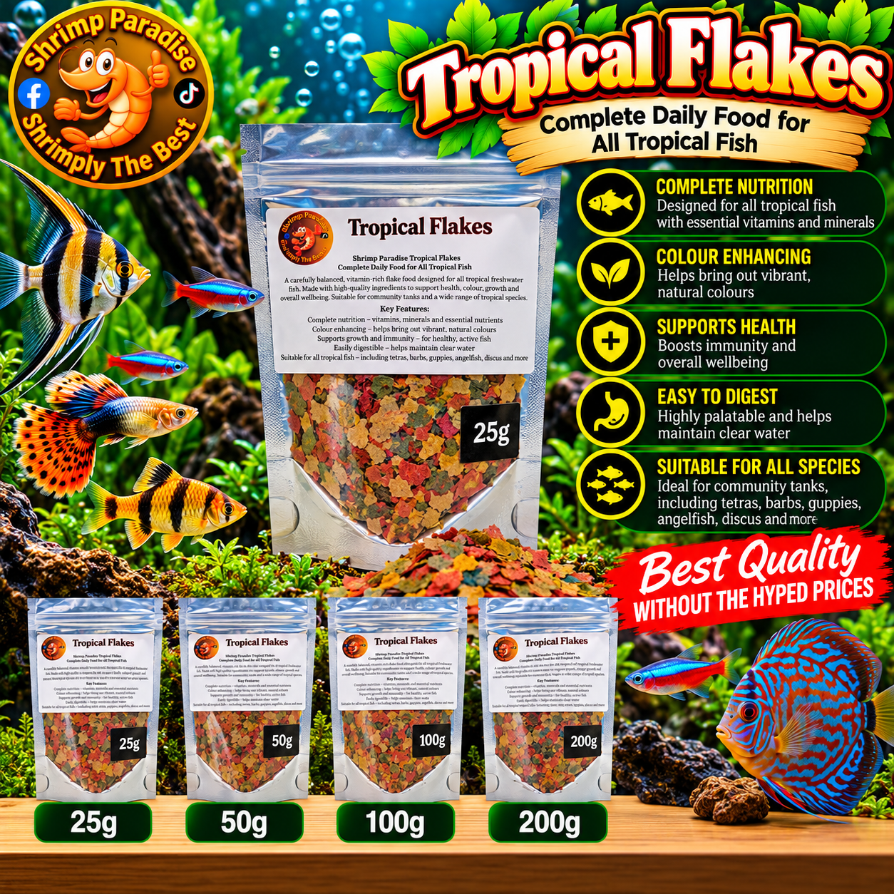 Shrimp Paradise Tropical Fish Flakes