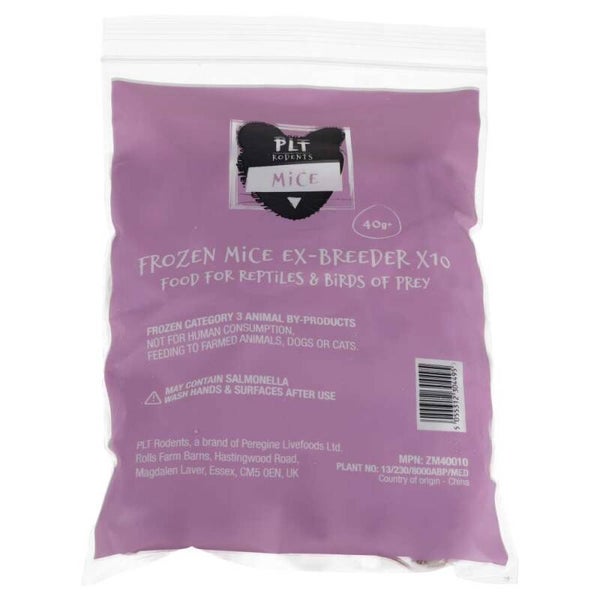 PLT Frozen Mice Ex-Breeder 40g+ 10 Pack (Ltd Qty)
