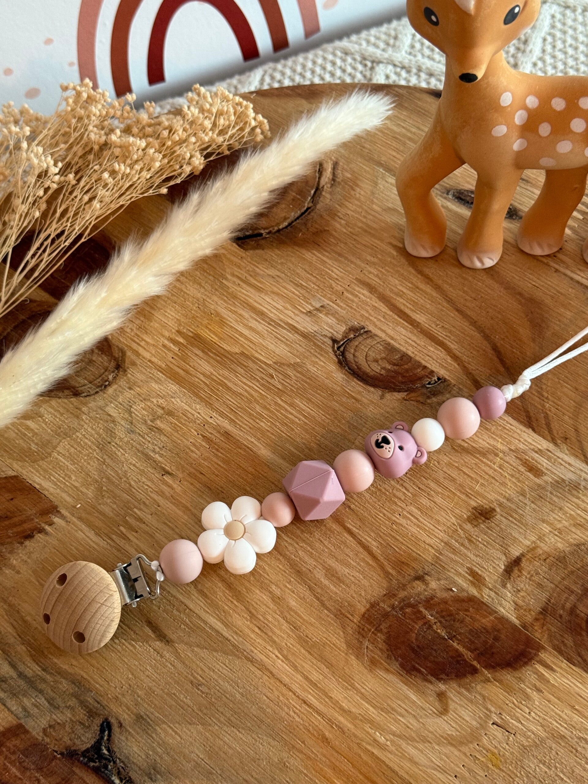 Speenkoord Beer Roze