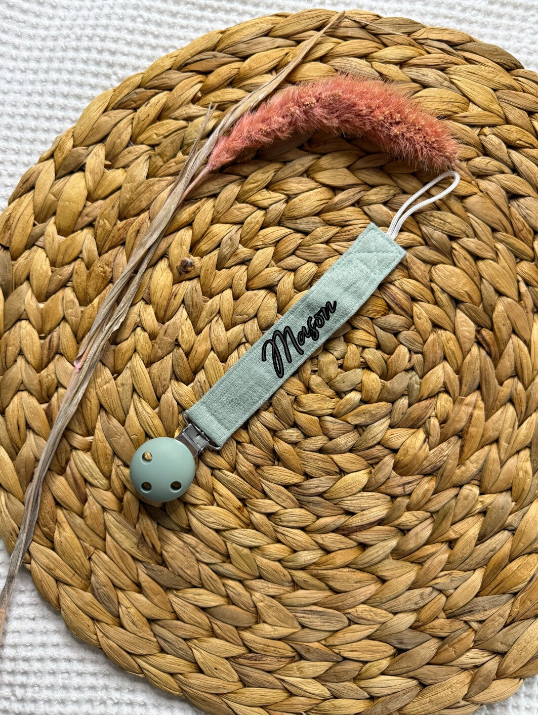 Speenkoord met Naam Steengroen