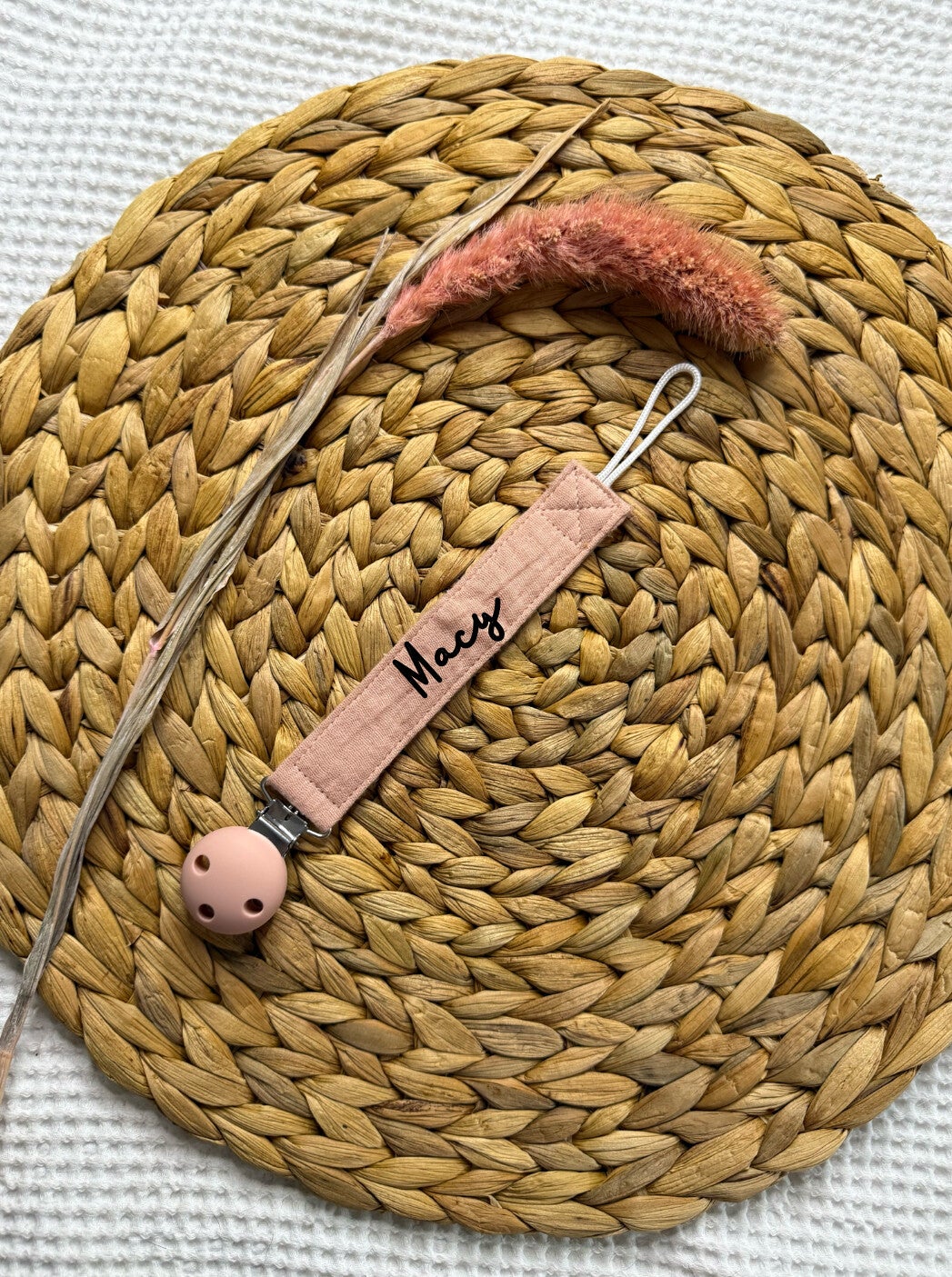 Speenkoord met Naam Roze