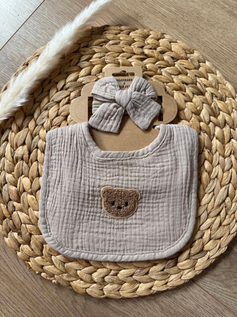 Set Slab + Strik met Naam Taupe