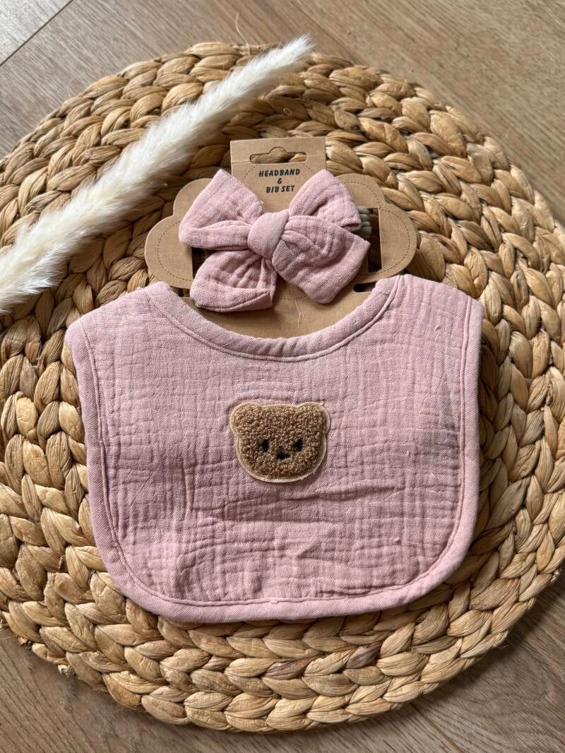 Set Slab + Strik met Naam Lichtroze