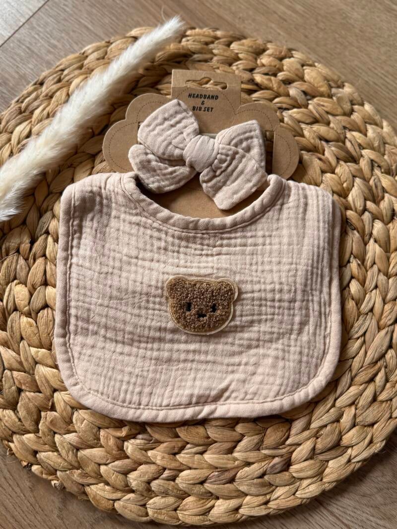 Set Slab + Strik met Naam Crème