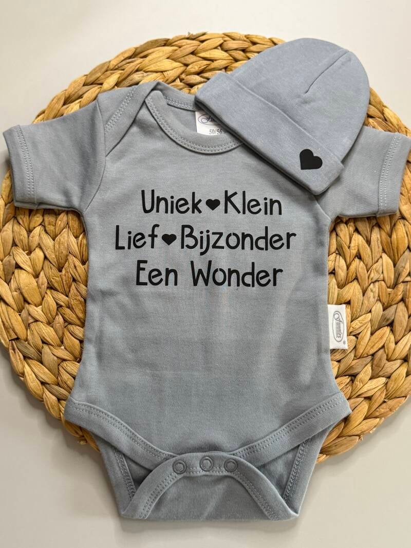 Set Romper + Muts Wonder Grijsblauw