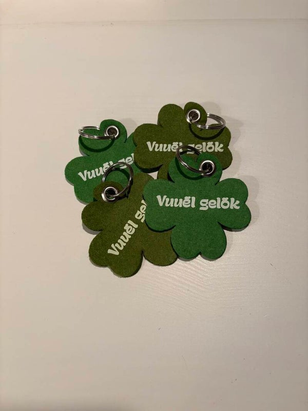 Vilten klavertjes sleutelhangers